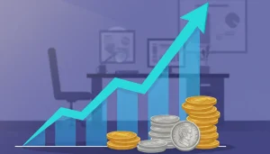 growing chart shows the prospect of investing in coins