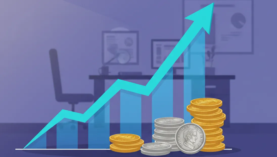 growing chart shows the prospect of investing in coins